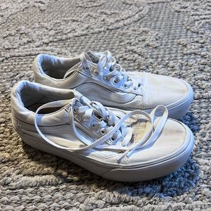 White Vans platform shoes